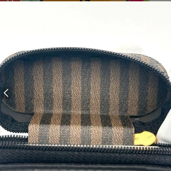 Fendi Black and Brown Striped  with Gold Accent mini case - Picture 10 of 11